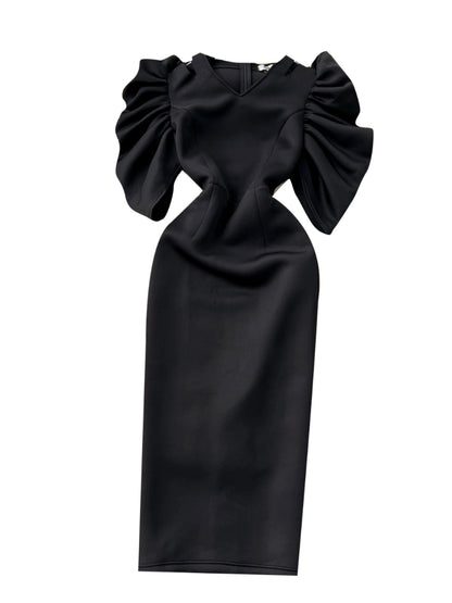 Modern Maven Sleek Dress with Long Skirt and Chic Design