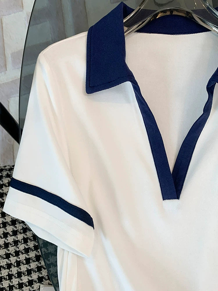 Modern Sportswear Short-Sleeved Two-Piece Set For Woman