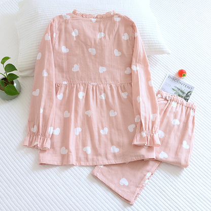 Pure Comfort Cotton Gauze Kimono Pajamas for Breastfeeding Loungewear for Spring & Summer