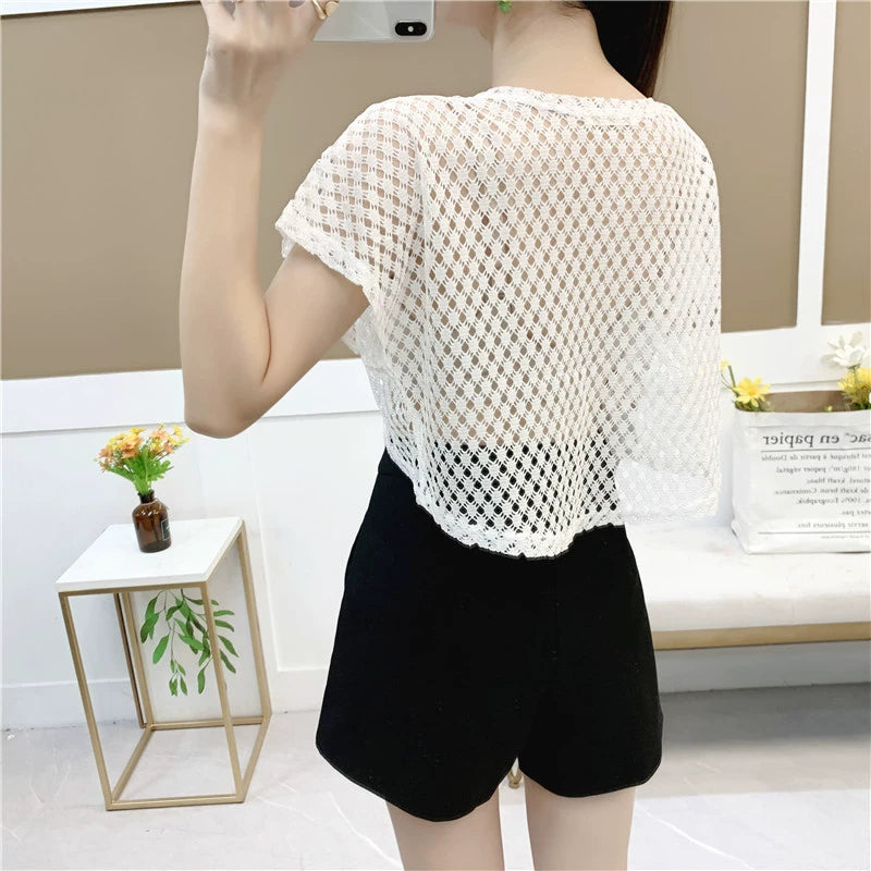 Super Fairy hollow Women's Summer thin hedging suspender tops