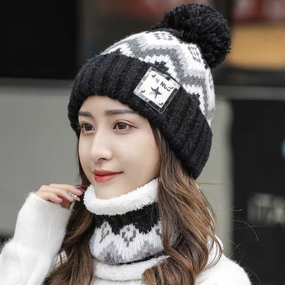 Women's Autumn And Winter Korean Version Ear Protection Wool Thickened Velvet Warm Knit Hat