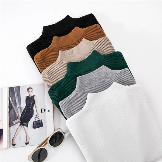 Half-High Collar Thin Elastic Bottoming Long-Sleeved knit Tops For Autumn And Winter