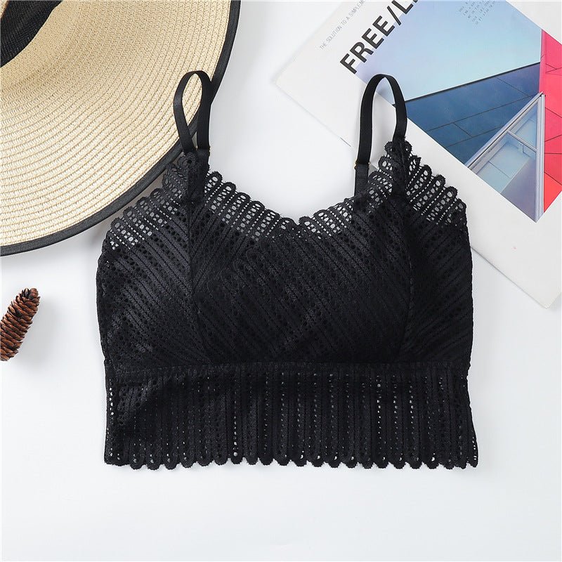 Summer New Deep V-Lace Beauty Back Cross Strap Ladies Underwear Wrap Chest Bra