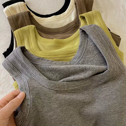 High Elastic Yoga Camisole Top With Built-in Bra For Women