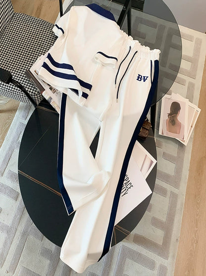 Modern Sportswear Short-Sleeved Two-Piece Set For Woman