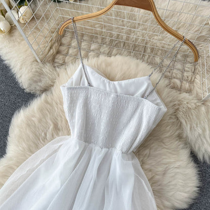 Stylish Cinched Waist Bandeau Dress with Playful Pleats