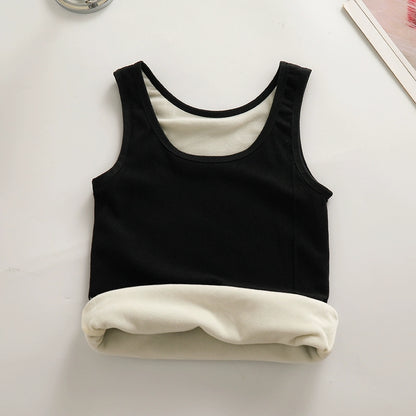 French knitted Velvet Thickened Warm Camisole Sweater Tops For Autumn And Winter