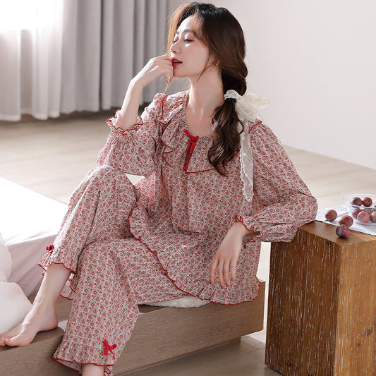 Petal Soft Pure Cotton Long Sleeve Pajama Set for All Seasons