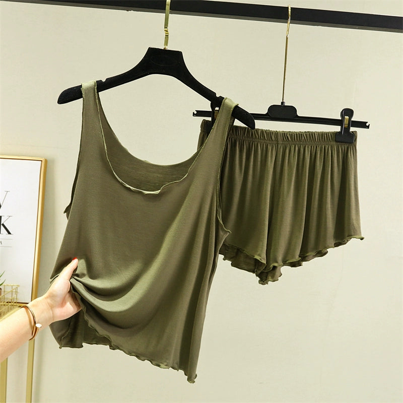 Two-piece camisole women's summer thin loose casual home wear suit