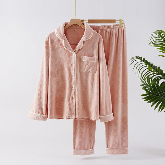 Elegant Island Warm Velvety Coral Fleece Unisex PJs for  Autumn and Winter