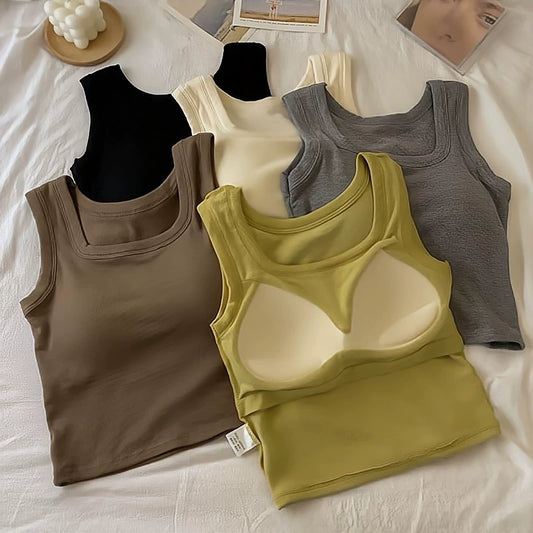 High Elastic Yoga Camisole Top With Built-in Bra For Women