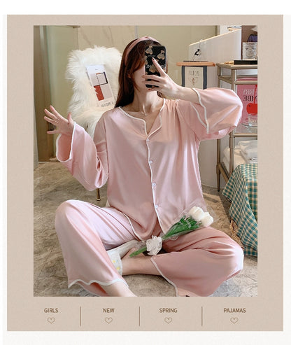 All Season Cozy Comfortable Ice Silk Loungewear Set