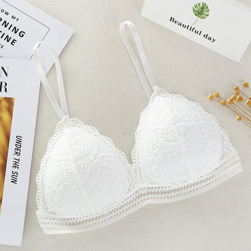 French Lace Adjustable Thin Section Deep V Triangle cup Female Bra