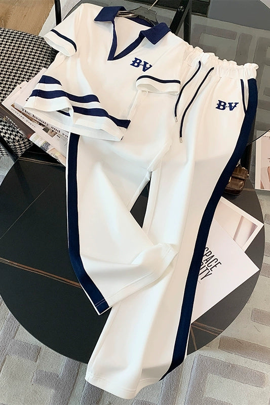 Modern Sportswear Short-Sleeved Two-Piece Set For Woman