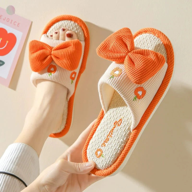 High-end Sweat-Absorbing breathable Indoor Linen Slippers