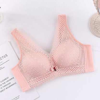 Non-magnetic, Comfortable, Medium Thick  Adjustable Lace Women's Push Up Bra