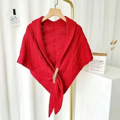 Women's Knitted Triangular Scarf Cape Shawl For Autumn And Winter