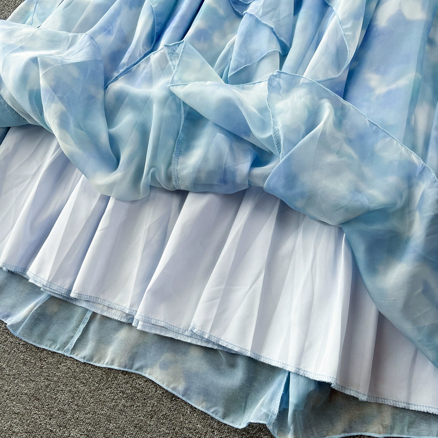 Super Fairy Bandeau Diamond Sleeveless Waist Ruffle Dress