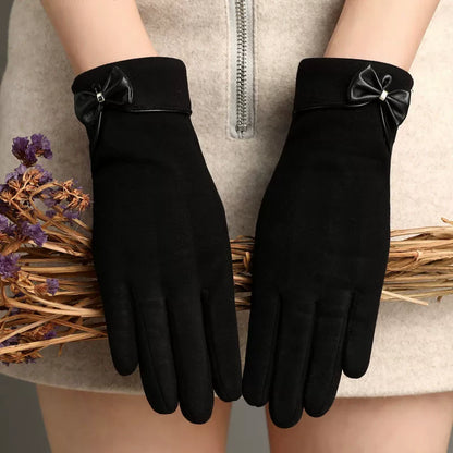 Winter Women Windproof and Warm Bride Wedding Velvet Hand Gloves