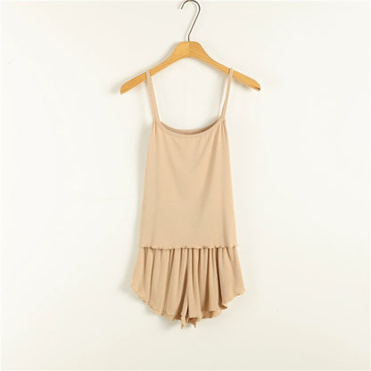 Women's Camisole Shorts Thin Homeware Summer Casual Solid Color Two-piece Set