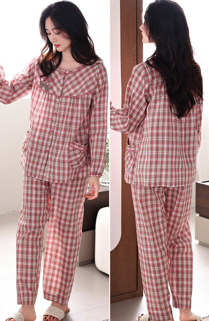 High-End Comfortable and Loose Cotton Loungewear Set for Spring & Autumn