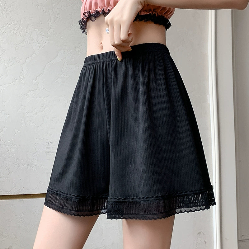 Ice silk women's summer Friendly loose large size shorts skirt pants