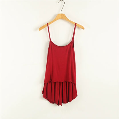 Women's Camisole Shorts Thin Homeware Summer Casual Solid Color Two-piece Set