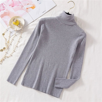 Women's Winter knitted Base Thickened Turtleneck Sweater Inner Layer Slim Cropped Top