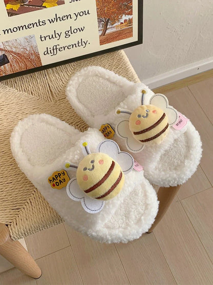 Little Bee Plush Wool Cotton Slipper