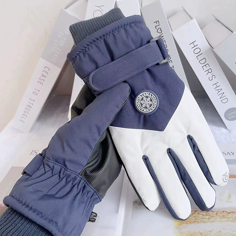 Winter Thick Plus Velvet Unisex Gloves For Play Snow Touch Screen Riding Outdoor