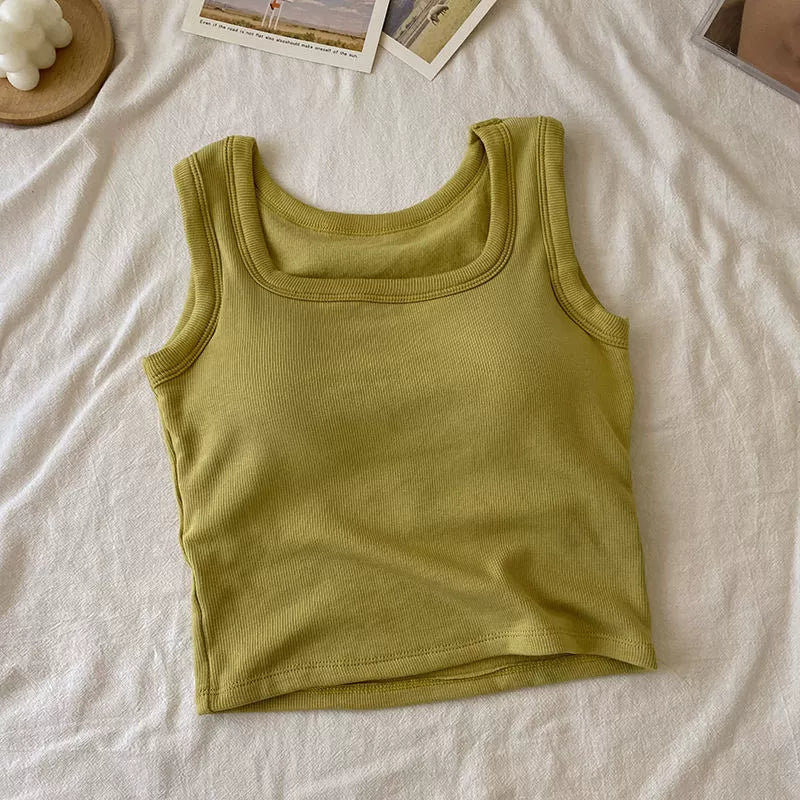 High Elastic Yoga Camisole Top With Built-in Bra For Women