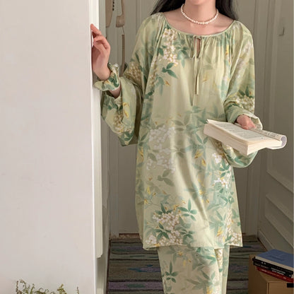 Versatile All Seasons Plus-Size Comfortable Cotton Silk Pajama Suit For Women