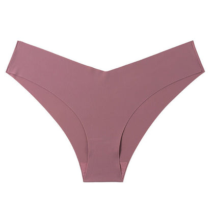 V-shaped Waist Seamless Ice Silk Cotton Breathable Panties