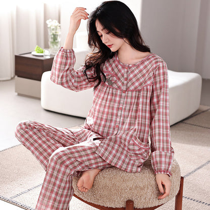 High-End Comfortable and Loose Cotton Loungewear Set for Spring & Autumn