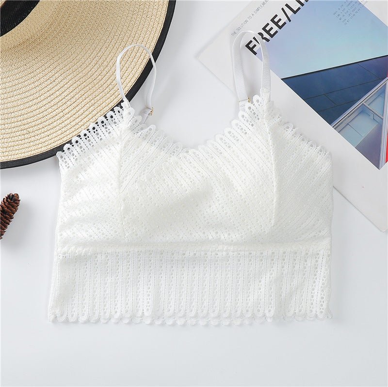 Summer New Deep V-Lace Beauty Back Cross Strap Ladies Underwear Wrap Chest Bra