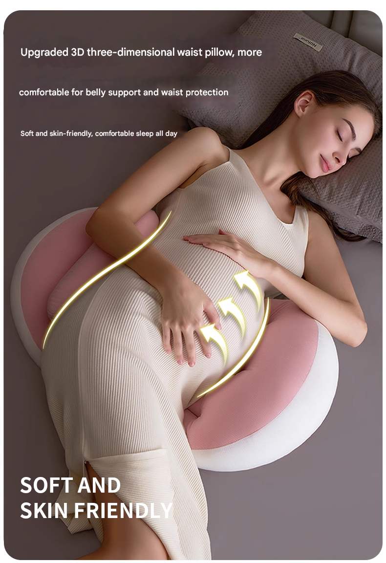 Ergonomic U-Shaped Pregnancy Pillow with Waist and Belly Support