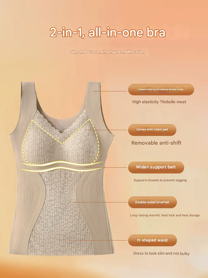 Winter Thermal Vest For Women's Inner-Wear With Bra Pads