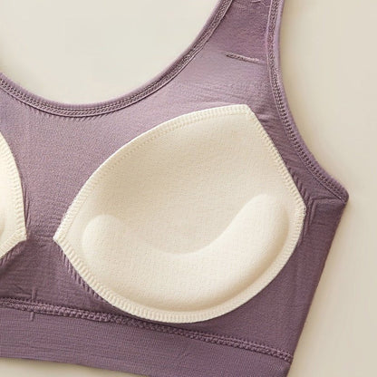 Fixed Cup High Quality Padded Cotton Breathable Sports and Yoga Bra