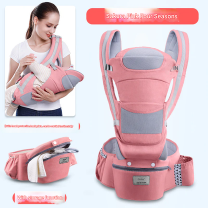 Horizontal Front Holding Multi-Functional Baby Waist Stool Universal Back Hold Baby Carrier With Storage Bag